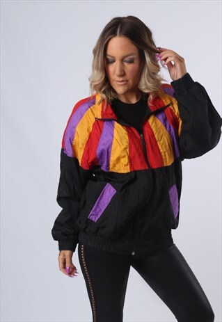 SHELL JACKET TRACK TOP OVERSIZED VINTAGE (DK5I) LARGE
