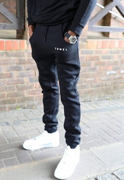 Travel Infinite  BlackHeavy Deep Crotch Joggers