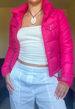 Y2K Hot Pink Puffer Jacket