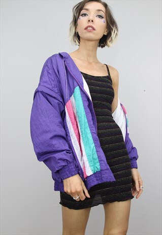 VINTAGE 80S 90S OVERSIZED FESTIVAL SHELL JACKET