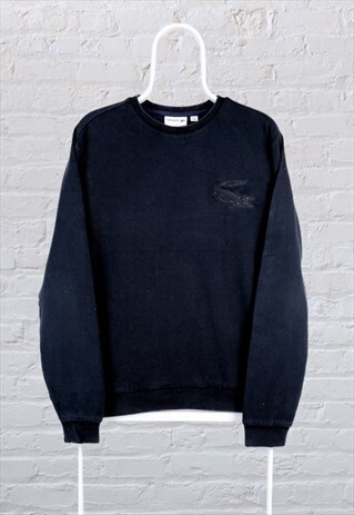 VINTAGE LACOSTE SWEATSHIRT BLACK MEDIUM