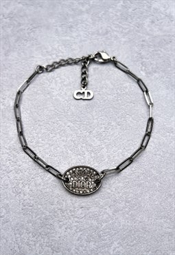 Christian Dior Bracelet Silver Logo Authentic J'adore Dior 