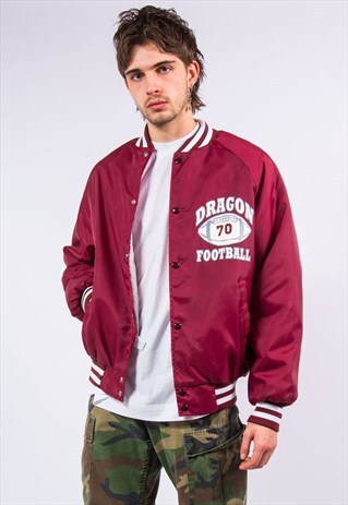 VINTAGE USA BASEBALL JACKET DICKSON DRAGONS FOOTBALL