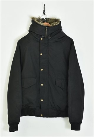 VINTAGE WOOLRICH PARKA COAT BLACK SMALL