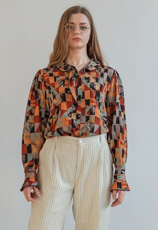 VINTAGE 80S FUNKY COLORBLOCK SHIRT