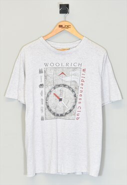 Vintage Woolrich Wilderness Club T-Shirt Grey Large