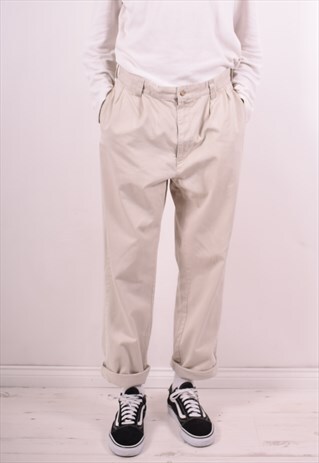 POLO RALPH LAUREN MENS VINTAGE TROUSERS W36 L30 GREY 90S