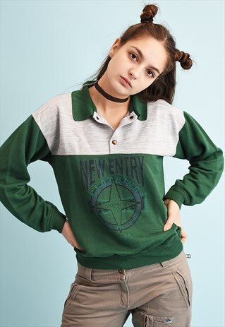 90'S RETRO ATHLEISURE SPORTS SLOGAN SWEATSHIRT