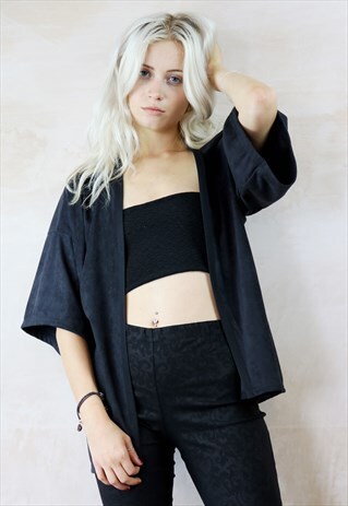 VEGAN SUEDE KIMONO JACKET