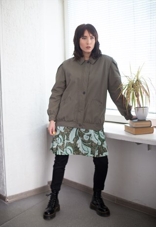 VINTAGE 70'S BOMBER JACKET IN KHAKI