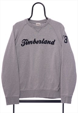 Vintage Timberland Grey Spellout Sweatshirt Womens