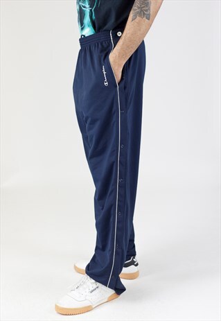 VINTAGE CHAMPION NAVY BUTTON-OFF TRACKSUIT BOTTOMS