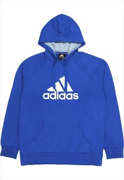 Adidas 90's Spellout Pullover Hoodie Medium Blue