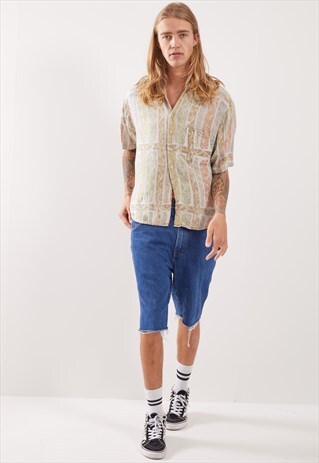 VINTAGE CAMEL PATTERNED FESTIVAL SHORT SLEEVE SHIRT