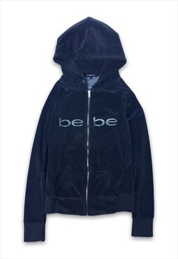 Grey y2k Bebe diamante sequin zip hoodie