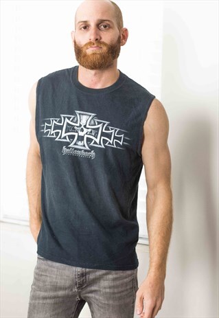 VINTAGE BIKER T-SHIRT LOGO 90S M 5.2