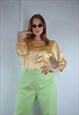 VINTAGE 90'S WEDDING SLIP SHINE GLAM BLOUSE SHIRT IN GOLD