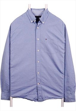 Vintage 90's Tommy Hilfiger Shirt Long Sleeve Blue Medium