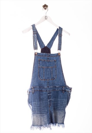 VINTAGE REFUGE OVERALL DESTRUCTED SHORTS LOOK BLUE