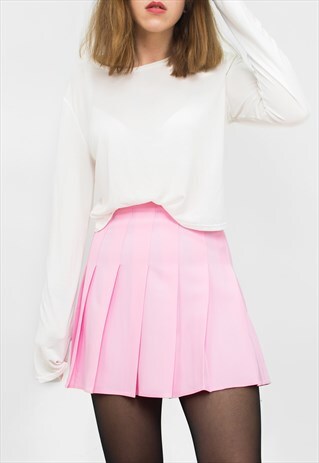 PINK CLASSIC TENNIS SKIRT PLEATED MINI SKIRT