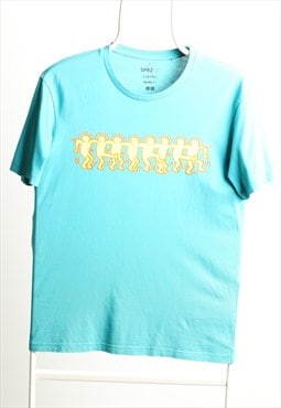 Vintage SPRZNY Keith Haring Crewneck Print T-shirt Turquoise