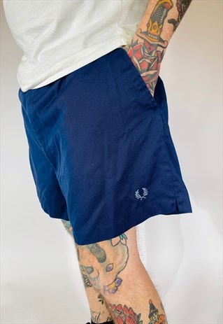 Vintage W44 Fred Perry Tennis Shorts In Blue