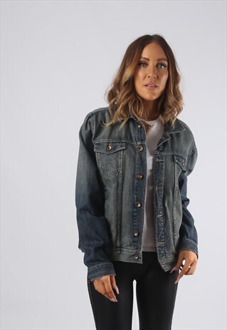 VINTAGE DENIM JACKET OVERSIZED FITTED UK 14 - 16 (JRBC)