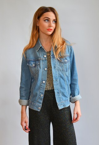VINTAGE 90S LIGHT BLUE DIY DENIM LEVI JACKET