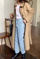 COLORBLOCK TRIM BELTED TRENCH COAT
