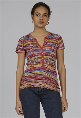 VINTAGE 90'S MULTI COLOUR 90'S KNIT MISSONI TOP