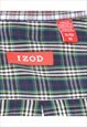 IZOD CHECKED NAVY & GREEN LONG SLEEVE SHIRT - XL