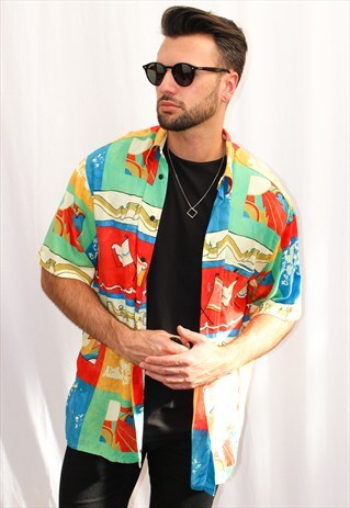 VINTAGE NAUTICAL PRINT FESTIVAL SHIRT