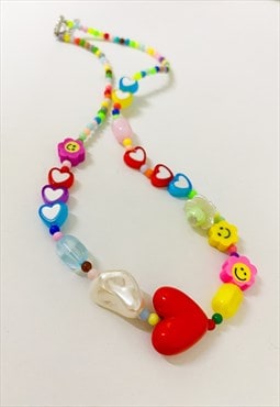 Multi Beaded Colourful Beachy Necklace