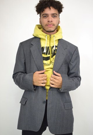 VINTAGE 90S BURBERRY GREY BLAZER