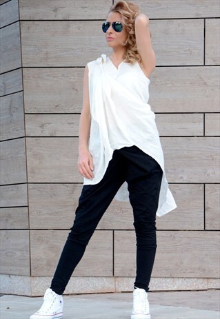 ASYMMETRICAL TUNIC/EXTRAVAGANT PLUS SIZE DRAPPED TOP