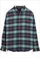 Vintage 90's J Crew Shirt Long Sleeve Button Up Check Green