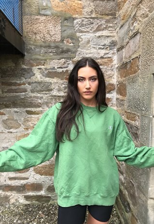 VINTAGE CHAMPION UNISEX SWEATER / SWEATSHIRT / JUMPER GREEN