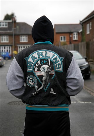 VINTAGE MIAMI MARLINS MLB BASEBALL DENIM JACKET