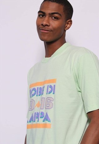 VINTAGE ROBE DI KAPPA PRINT LOGO T-SHIRT GREEN