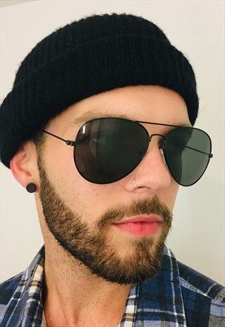 VINTAGE BLACK 90S AVIATOR SUNGLASSES