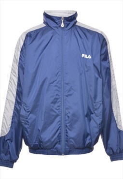 Fila Zip-Front Blue & Grey Nylon Jacket - L