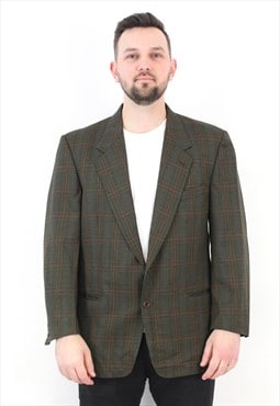 Men Made in Italy Plaid Blazer Jacket EU 54 Suit VTG Coat XL