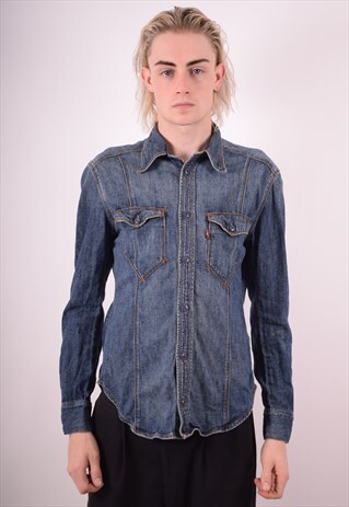LEVI'S MENS VINTAGE DENIM SHIRT MEDIUM BLUE 90S