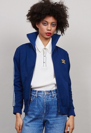 90S VINTAGE NAVY BLUE ADIDAS TRACKSUIT SPORTS JACKET