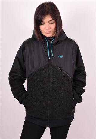 NIKE WOMENS VINTAGE JACKET SMALL BLACK 90S