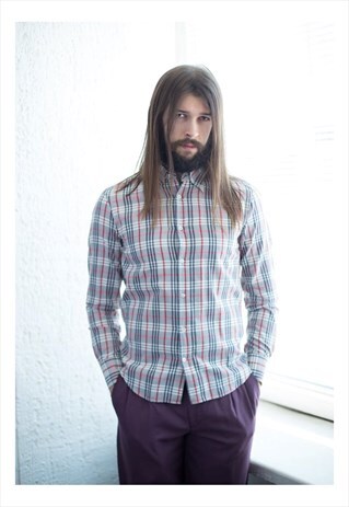 VINTAGE 80'S CHECKED COTTON SHIRT