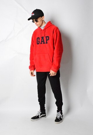 VINTAGE 90S RED GAP FLEECE HOODIE