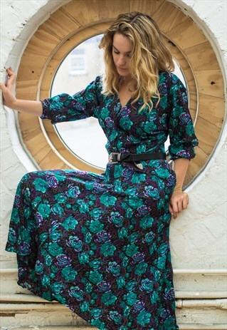 VINTAGE FLORAL BOHO MAXI DRESS