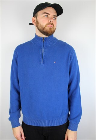 VINTAGE TOMMY HILFIGER 1/4 ZIP JUMPER SIZE MEDIUM