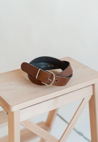 VINTAGE 70S CASUAL BOHO LEATHER BELT IN CHOCOLATE